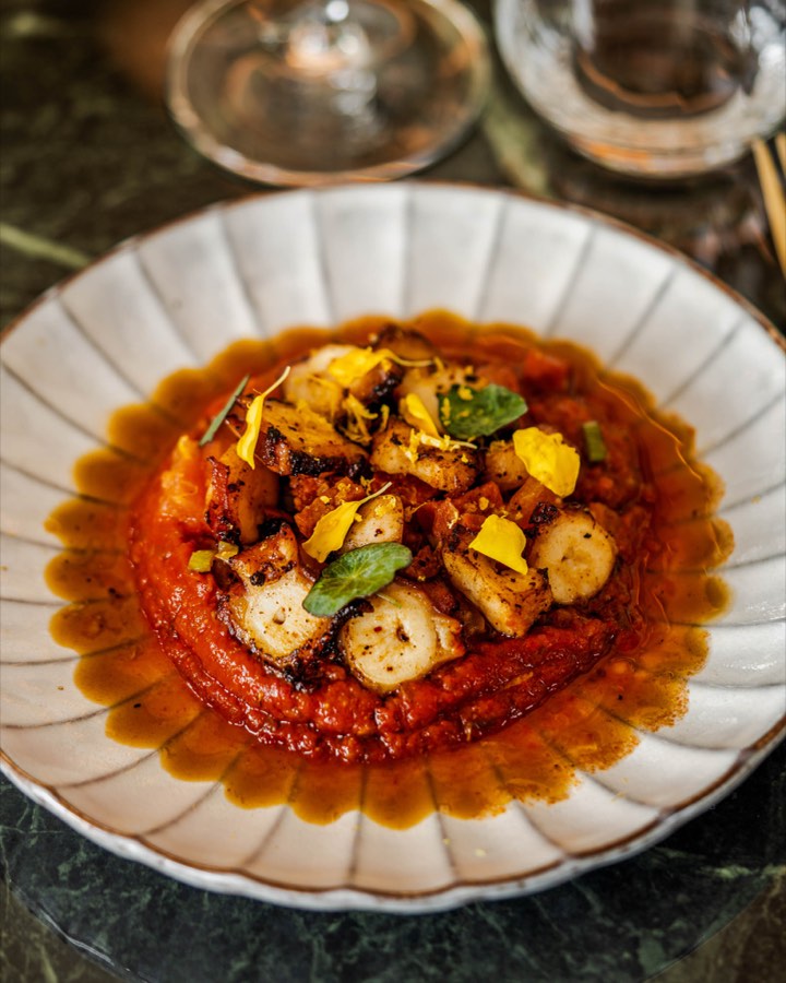 Gamba's in tomatensaus